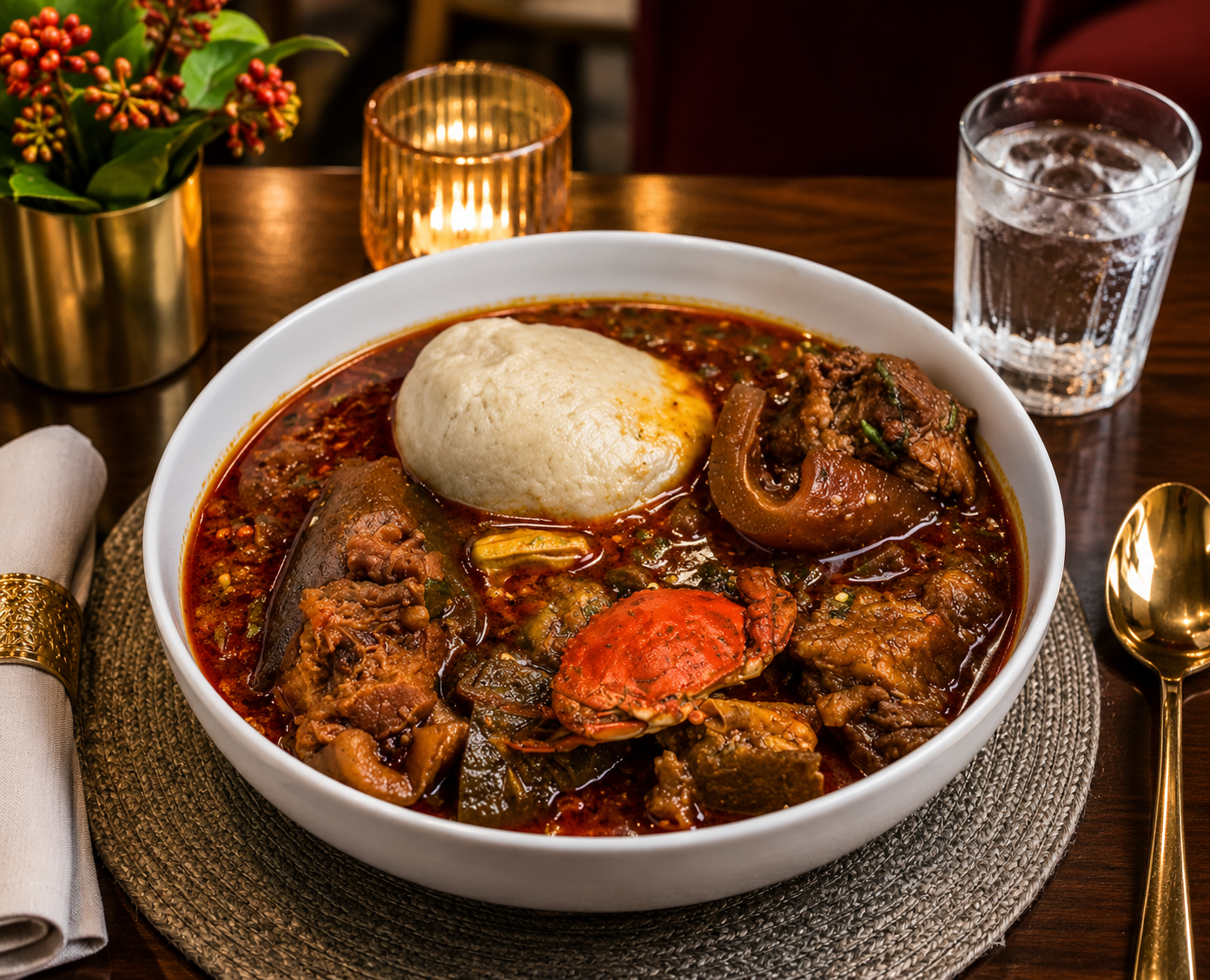 Banku with Beef